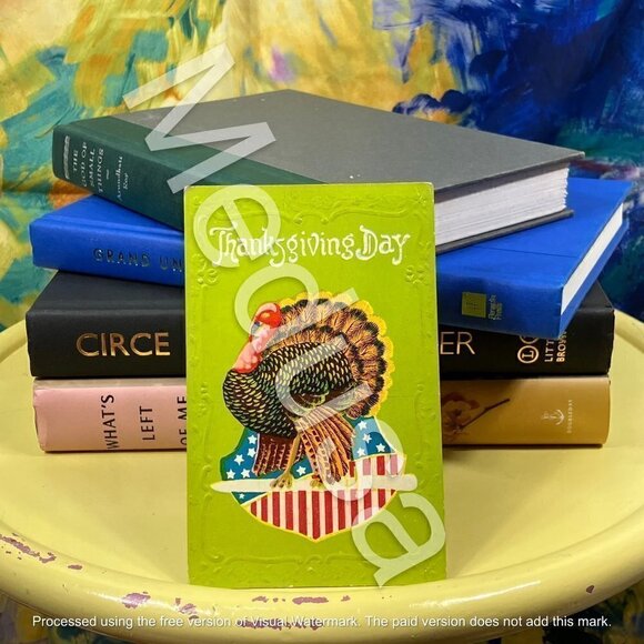 Other - Vintage 1900s Thanksgiving Day Patriotic Postcard 1909 Stamped Posted